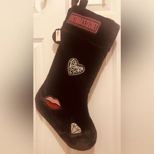 Victoria’s Secret Festive & Fashionably Holiday Furry Stocking with cute patches